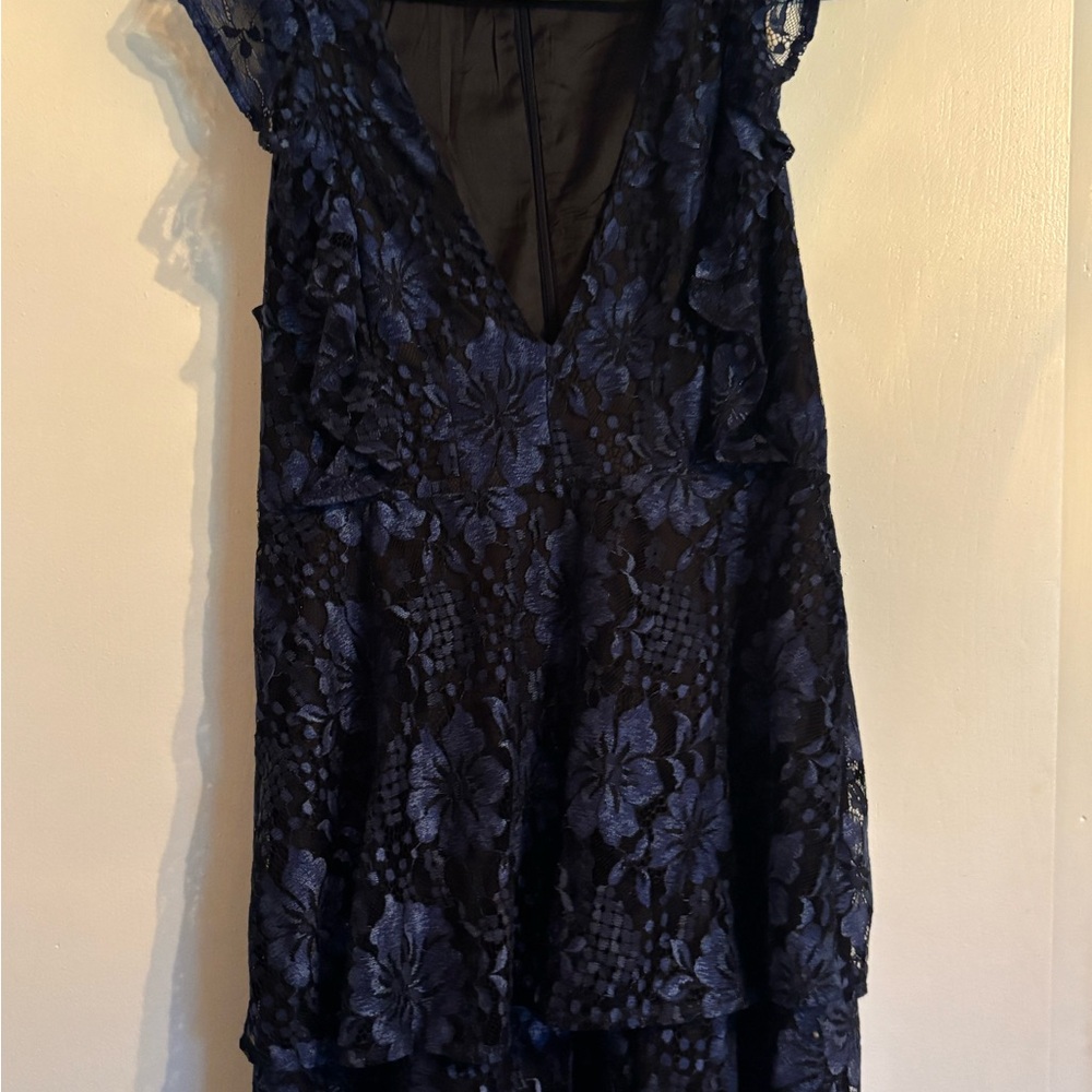 Lulu's Navy Floral Lace Maxi Dress